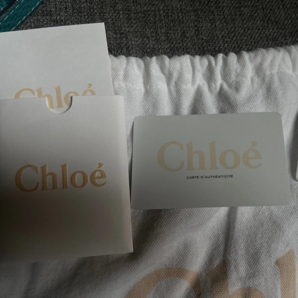 Chloe Light Blue Leather Mini Marcie Crossbody Bag Turquoise Summer Bag - Picture 15 of 15